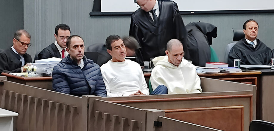 Os réus Jamil Name Filho, Vladenilson Daniel Olmedo e Marcelo Rios