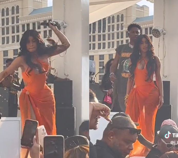 Cardi B joga microfone em fã.