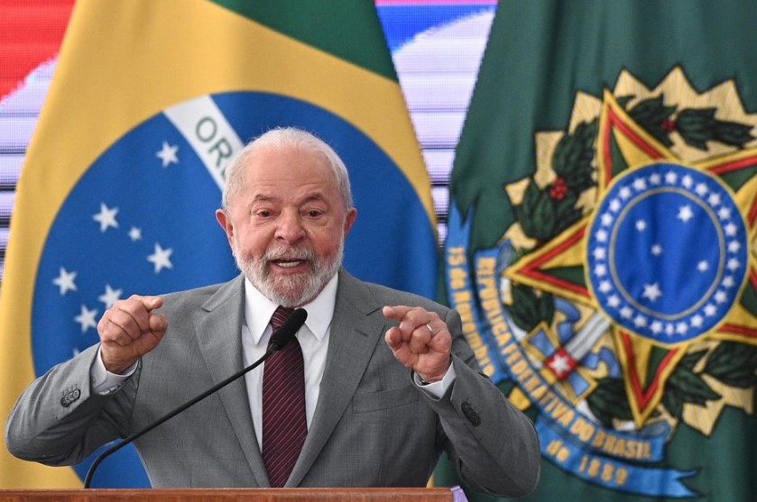 O presidente do Brasil, Luiz Inácio Lula da Silva, participando da cerimonia do dia da Ciência, no palácio do Planalto.