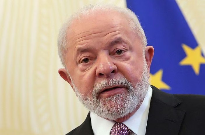 O presidente Luiz Inácio Lula da Silva durante entrevista em Bruxelas, na Bélgica
