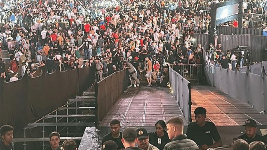 Rampa desaba e deixa cerca de 25 feridos em festival de música, em Goiânia