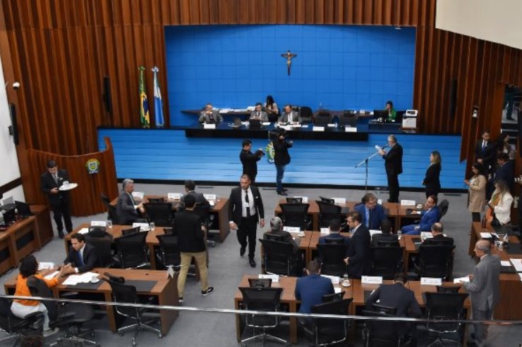 Plenário da Assembleia Legislativa de Mato Grosso do Sul; na sessão desta terça-feira, estão pautados quatro projetos de lei