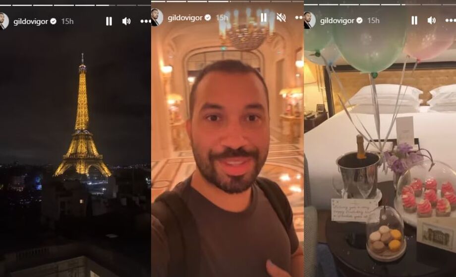Gil do Vigor mostra hotel luxuoso em Paris.