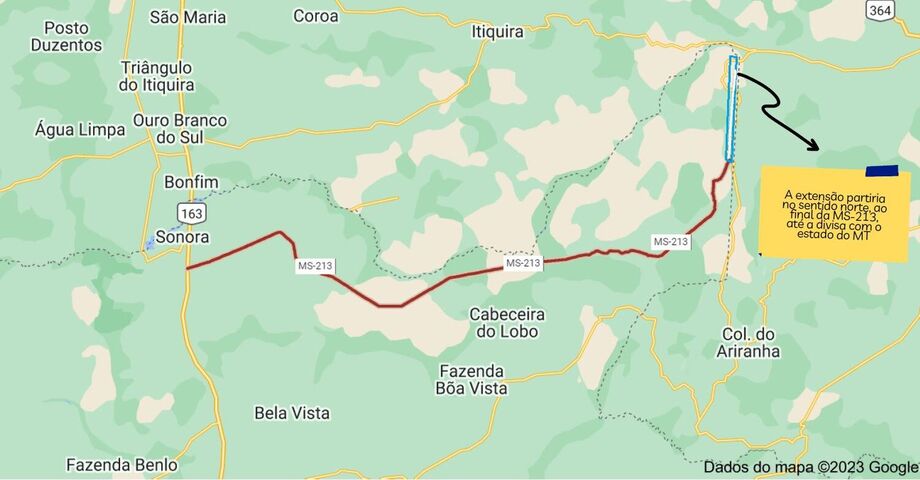 Proposta de extensão da rodovia estadual MS-213