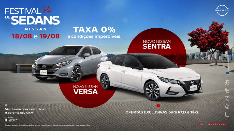 Sedans da Nissan têm condições especiais de venda no final de semana