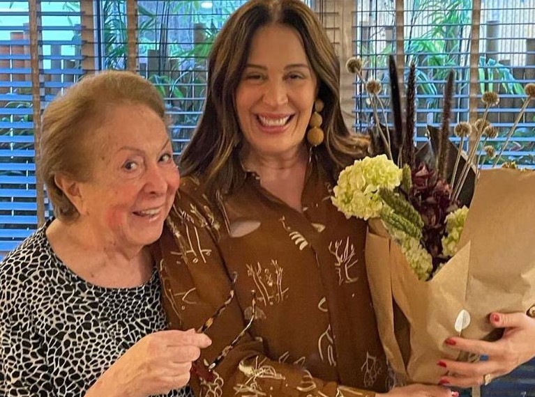 Claudia Raia publicou mais registros de encontro de Aracy Balabanian com filho caçula, Luca, nesta segunda-feira, (7).