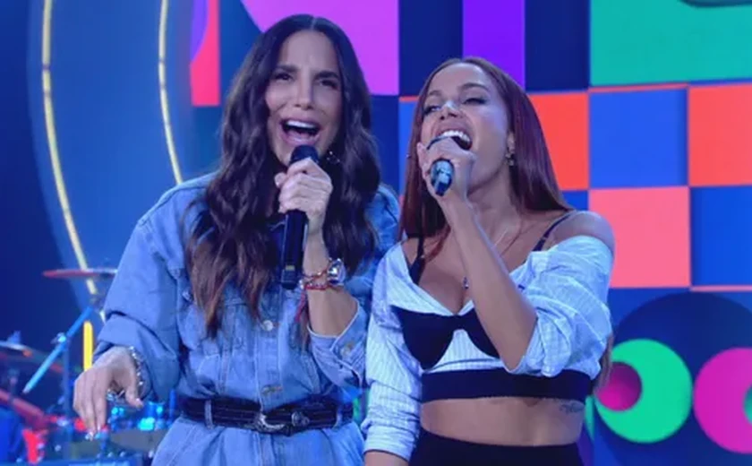 Anitta e Ivete Sangalo prometem parceria e cantam juntas na TV