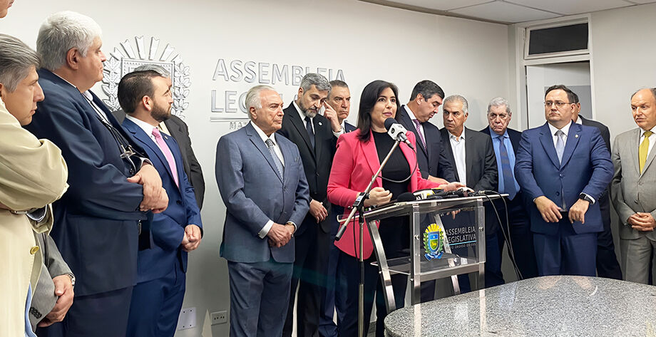 A ministra Simone Tebet participou do evento de instalação da Frente Parlamentar