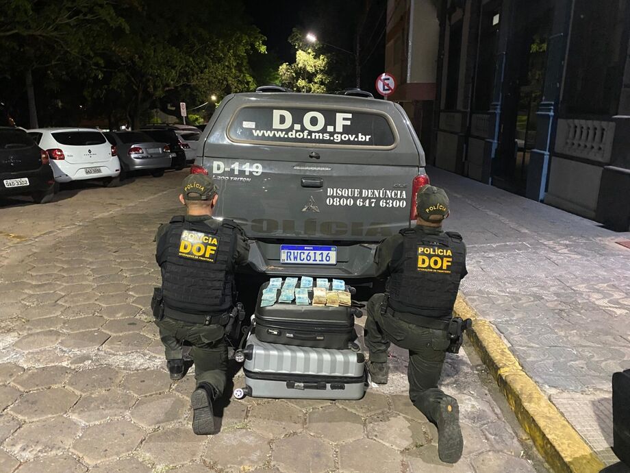 O DOF (Departamento de Operações de Fronteira) apreendeu em Corumbá, R$ 90 mil em espécie com um casal
