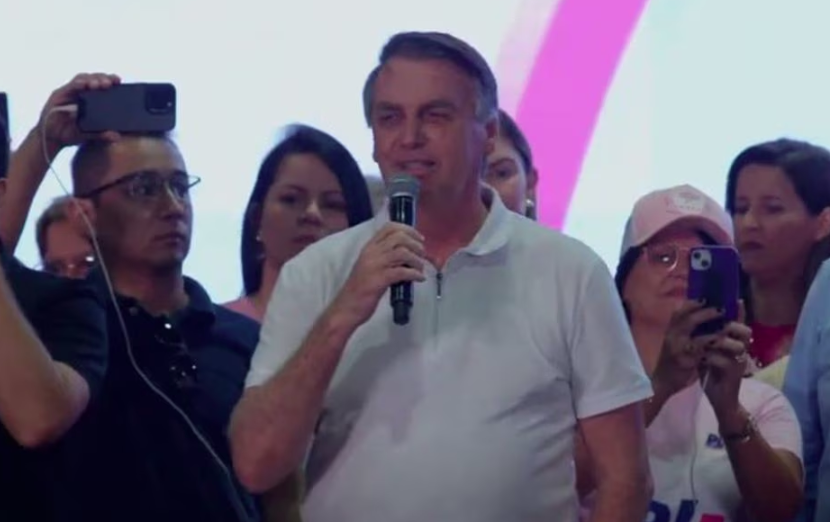 Bolsonaro durante evento do PL Mulher em Goiânia, neste sábado, 28