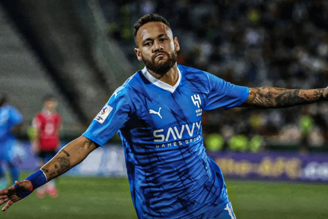 Neymar marca 1º gol com a camisa do Al-Hilal.