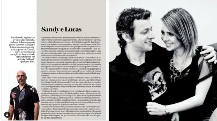 Sandy agradece crítica de Valter Hugo Mãe.
