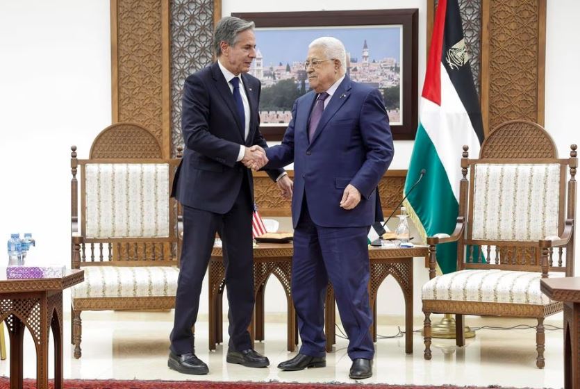 Secretário de Estado americano Antony Blinken encontra com o presidente da Autoridade Palestina Mahmoud Abbas