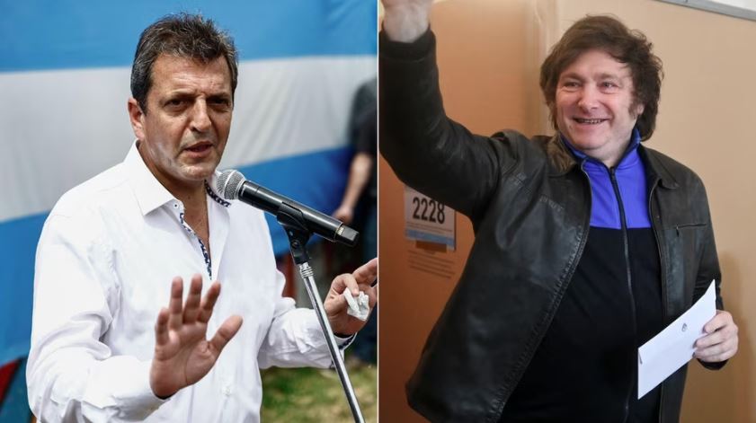 Sergio Massa e Javier Milei disputam o segundo turno na Argentina