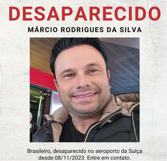 Marcio Rodrigues da Silva foi encontrado na terça-feira, dia 21, 13 dias após parar de fazer contato. Ele havia viajado à Suíça.