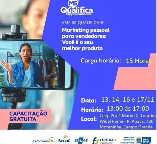 Funtrab divulga cursos de qualificação gratuitos e presenciais nas Moreninhas