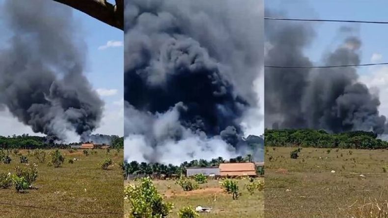 Incêndio atinge depósito com produto inflamável e destrói antigo barracão da Frutilla