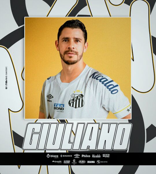 Santos contrata o experiente meia Giuliano por um ano e anuncia permanência de Furch