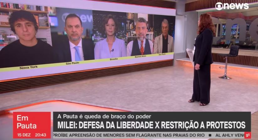 Comentaristas discutem ao vivo após medida de Milei