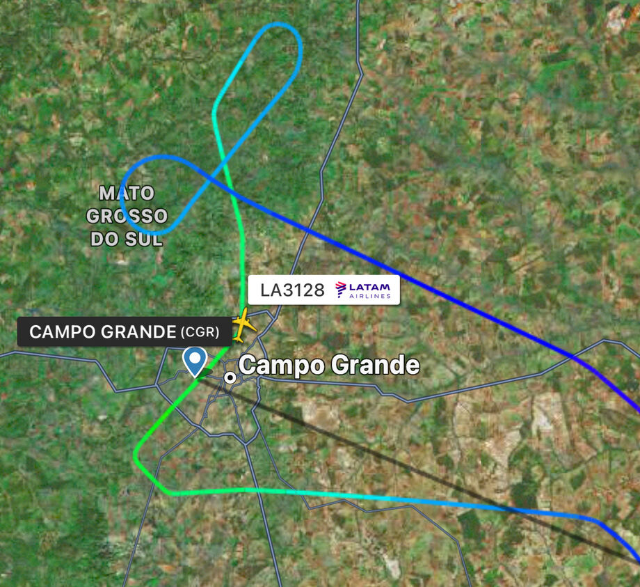 Voo 3128 da TAM retorna a Guarulhos: O voo, que tinha Campo Grande como destino, volta ao aeroporto de origem em São Paulo.