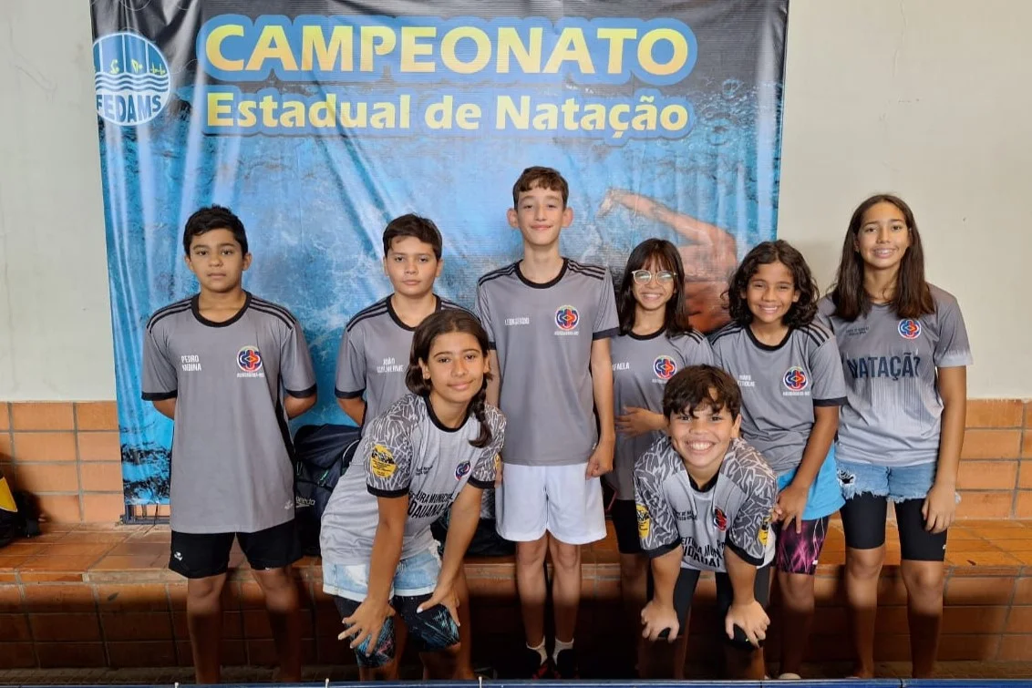Manuela Letroche, Lucas Gabriel, João Gabriel Simões e Rafaela Portes fazem parte do Programa MS Desporto Escolar, são 70 estudantes de 03 unidades da REE de Aquidauana atendidos pelo Prodesc