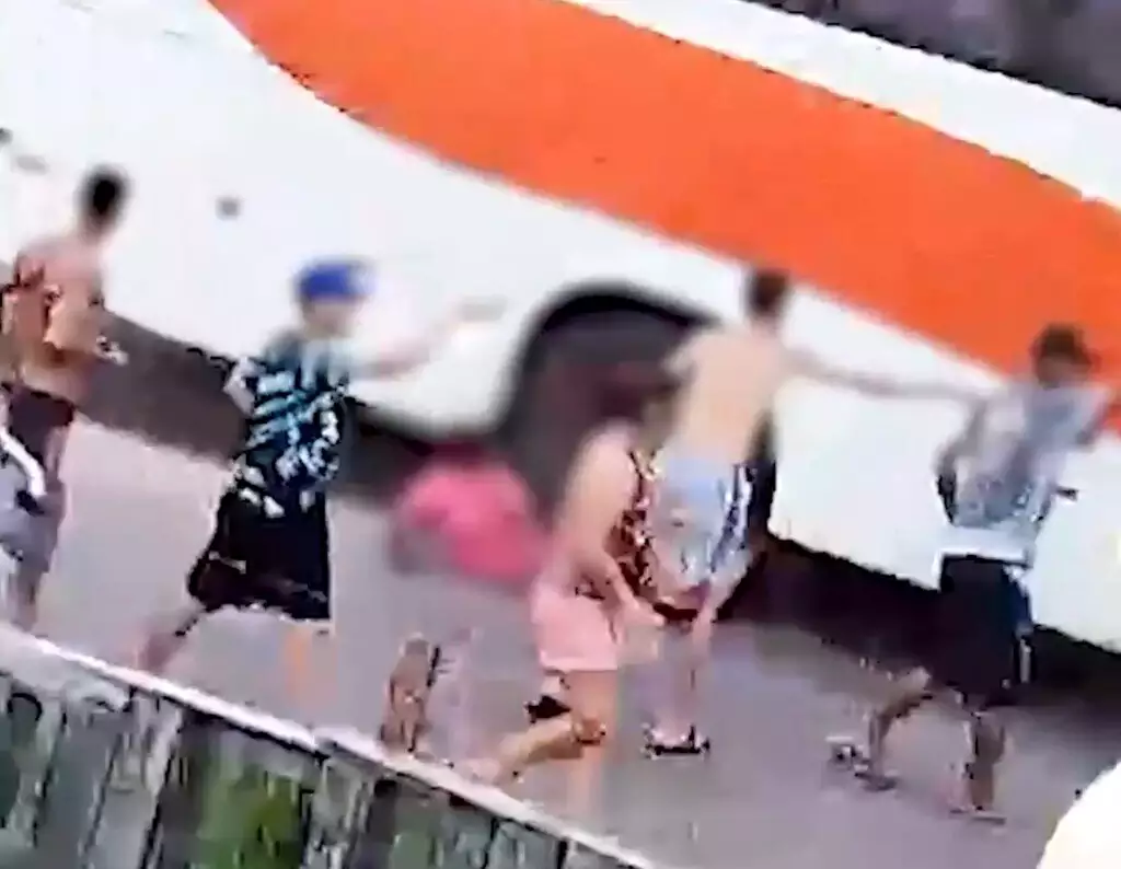 Momento do acidente, na última segunda-feira