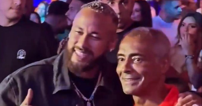 Afastado do Al-Hilal e fora da Copa América, Neymar comemora aniversário de Romário em festa