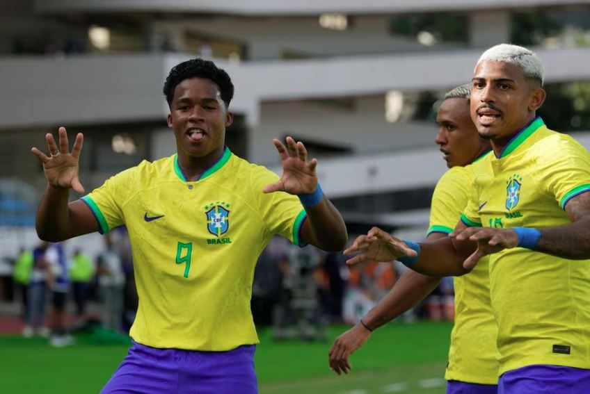 Endrick marcou o único gol brasileiro na estreia do Pré-Olímpico na Venezuela