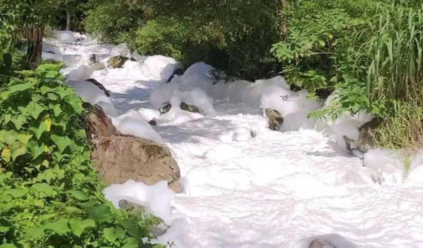 Ácido sulfônico chegou a afluente do rio Cubatão, formando espuma branca; captação de água no rio foi interrompida