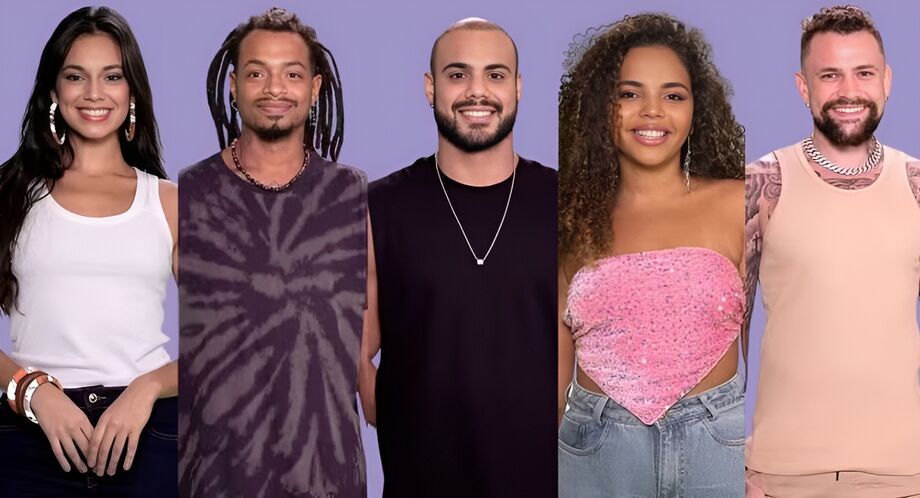 Alane, Luigi, Marcus, Pitel e Vinicius disputam o quinto paredão do Big Brother Brasil 24
