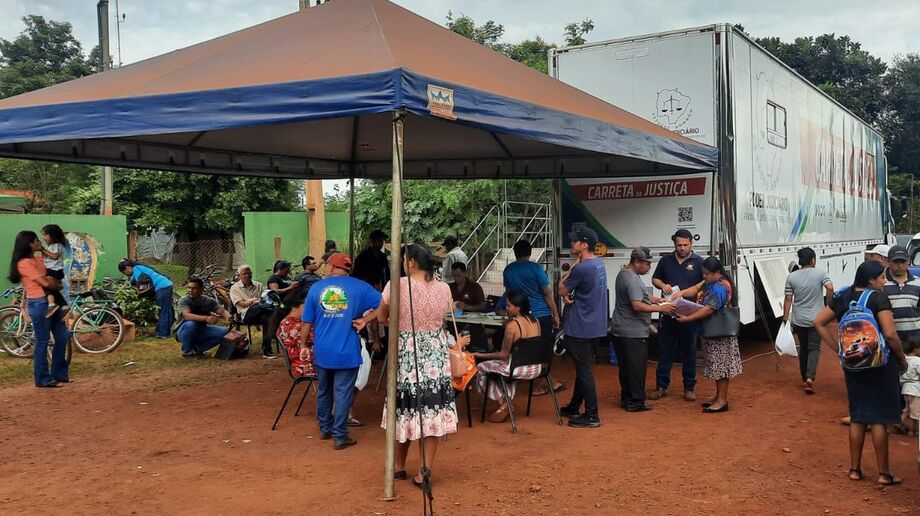 Carreta da Justiça atinge público indígena recorde em aldeia de Dourados