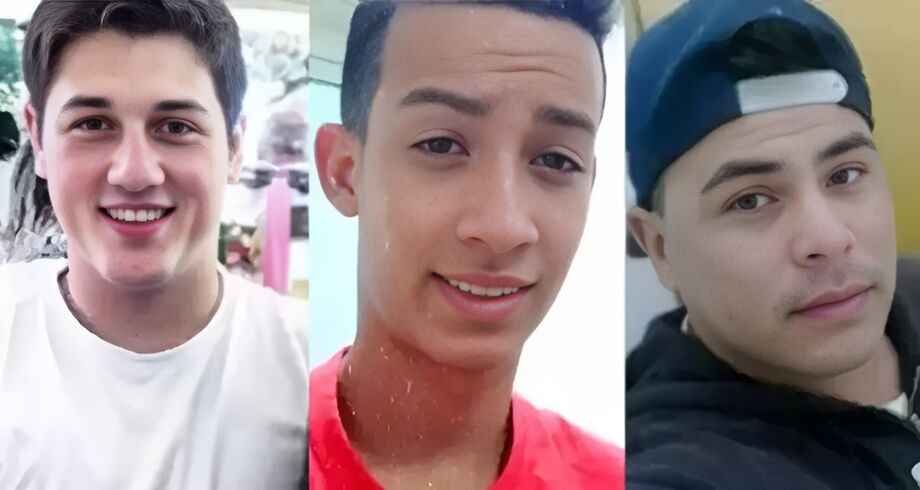 Thiago (à esquerda) e Willian (à direita) são acusados de matar Wesner (ao centro)