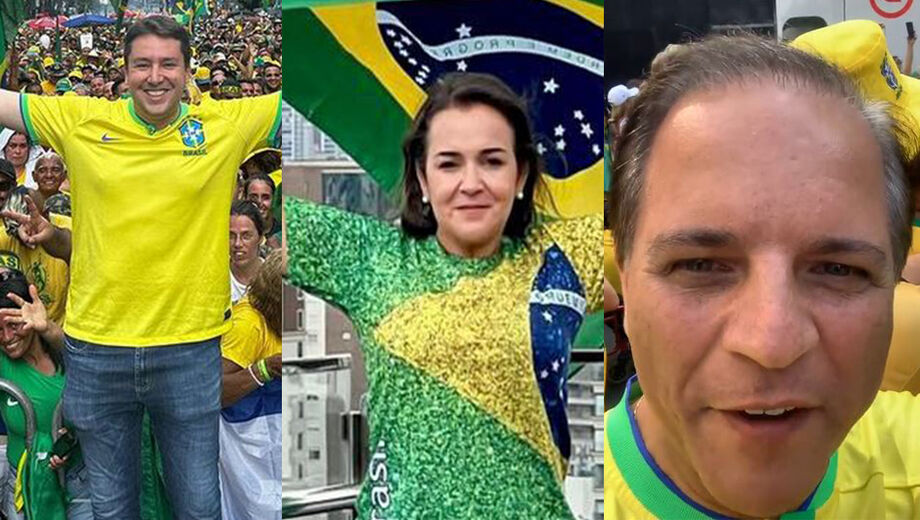 Na sequência: deputado estadual João Henrique Catan, prefeita Adriane Lopes e deputado Coronel David