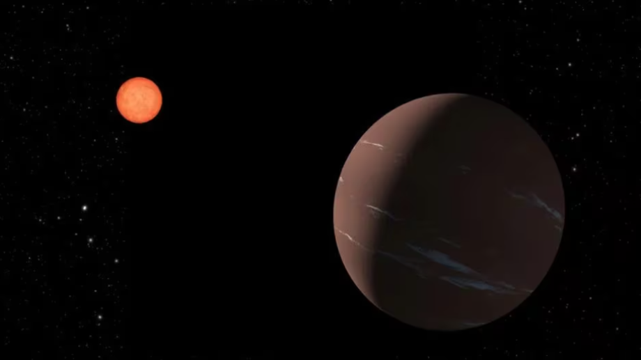 Ilustração mostra como o planeta TOI-715b pode aparecer a um observador próximo