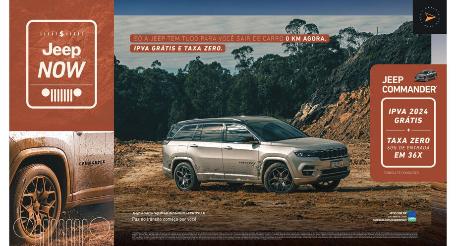 Jeep dá boas-vindas ao novo ano com uma atrativa ação comercial para aqueles que querem adquirir um dos modelos da marca.