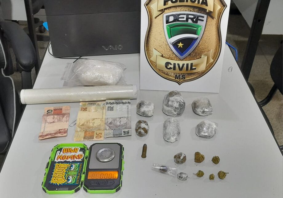 Homem é preso em flagrante por tráfico de drogas e posse ilegal de arma em Campo Grande