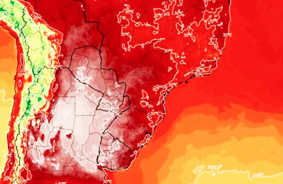 Mais calor chegando no Brasil