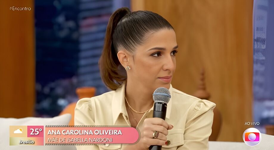 Ana Carolina Oliveira, mãe de Isabella Nardoni, em entrevista ao programa 'Encontro' da TV Globo