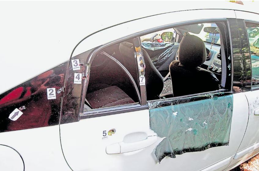 Carro onde estavam Marielle e o motorista Anderson, mortos em março de 2018