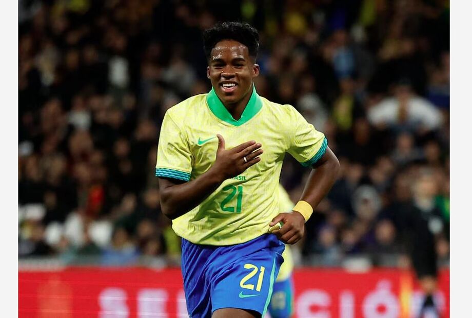 Endrick fez o segundo gol brasileiro no Estádio Santiago Bernabéu