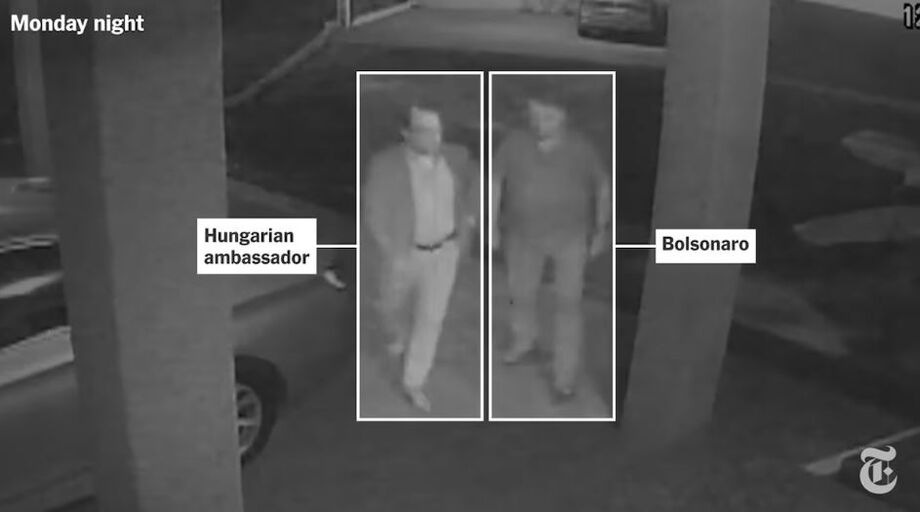 Bolsonaro flagrado em imagens na embaixada da Hungria, segundo NYT
