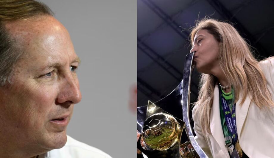 John Textor, acionista majoritário da SAF do Botafogo, e Leila Pereira, presidente do Palmeiras.