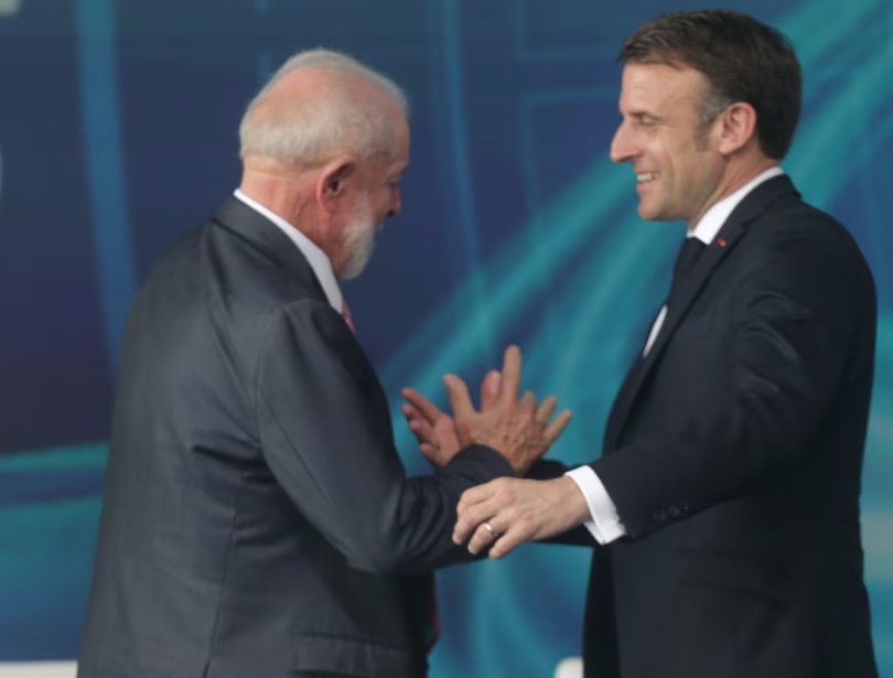 O presidente Lula e o presidente da França Emanuel Macron
