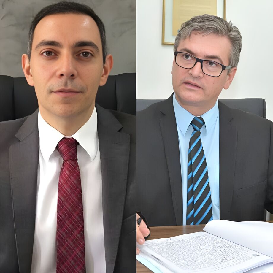 O delegado Roberto Gurgel de Oliveira Filho (esquerda) deixa o comendo da Policia Civil dando lugar Lupérsio Degerone Lucio (direita)