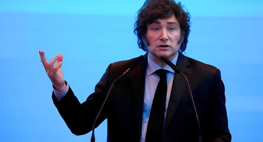 Presidente da Argentina, Javier Milei, fala durante o Fórum Econômico Internacional das Américas, em Buenos Aires, Argentina, no dia 26 de março