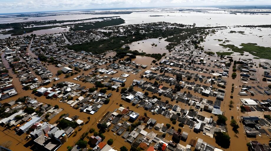 Visão aérea da região de Eldorado do Sul; ao menos 149 pessoas morreram em decorrência das chuvas no Rio Grande do Sul