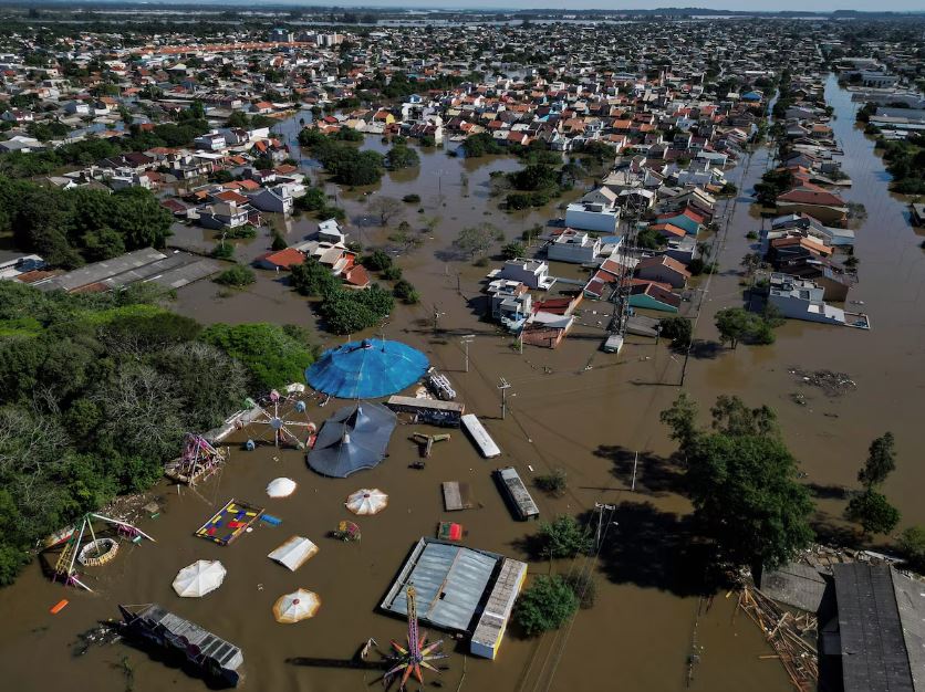 Enchente em Canoas, na região metropolitana de Porto Alegre