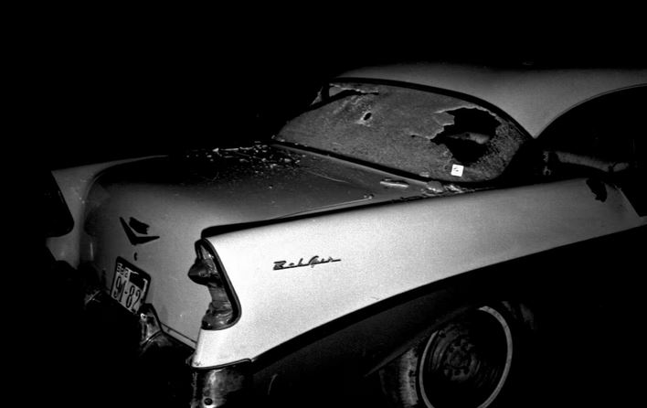 Carro do delegado Romeu Tuma, então chefe do Serviço Secreto do Dops; veículo levava a investigadora Estela Morato que se dirigia ao local da morte de Marighella, tendo sido morta por engano após não respeitar bloqueio do Dops