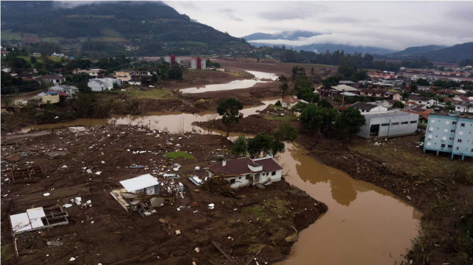 Rio Taquari invadiu a cidade de Roca Sales, no Rio Grande do Sul, pela segunda vez em menos de um ano.