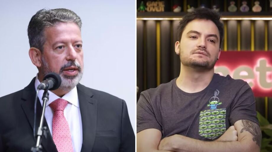 O presidente da Câmara, Arthur Lira, e o influenciador Felipe Neto